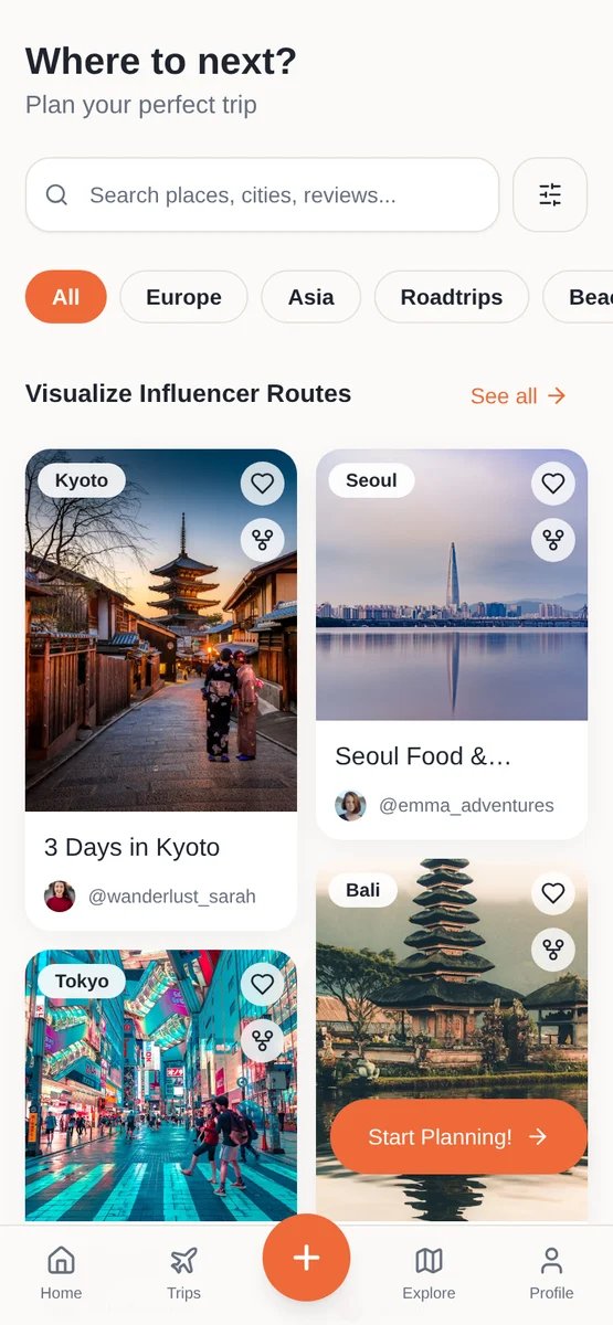 TravelBetter destination discovery screen on a phone