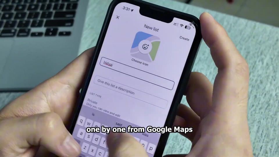 Close-up of a hand holding a phone and opening Google Maps.